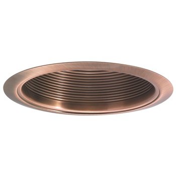 Rec Inc 6" Trim 6" Br/Par30 Stepped Baffle W/ Metal Ring by Nora Lighting - 7.00"L x 7.00"W x 2.88"H, Copper/Antique/Verde [Nora Lighting-NTM-33|ALT|1]
