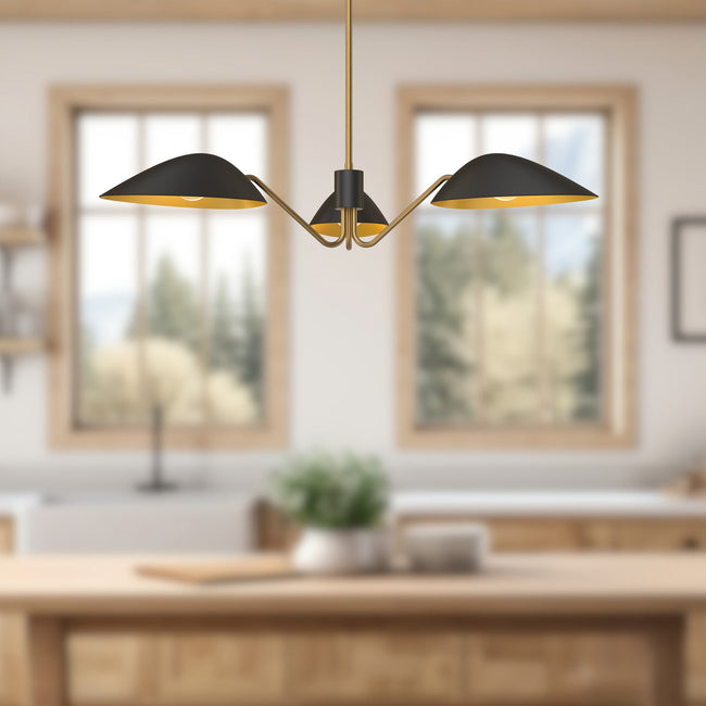 Oscar Pendant - room setting, Aged Gold/Matte Black [Alora-PD550336MBAG|CUSTOM|3]