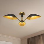 Oscar 32" 3-Light Semi-Flush Mount - room setting, Aged Gold/Matte Black [Alora-SF550332MBAG|CUSTOM|3]