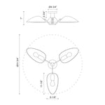 Oscar 32" 3-Light Semi-Flush Mount - dimension drawing 1 [Alora-SF550332MBAG|CUSTOM|1]