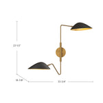 Oscar Wall and Vanity Light - dimension drawing 2 [Alora-WV550224MBAG|CUSTOM|1]