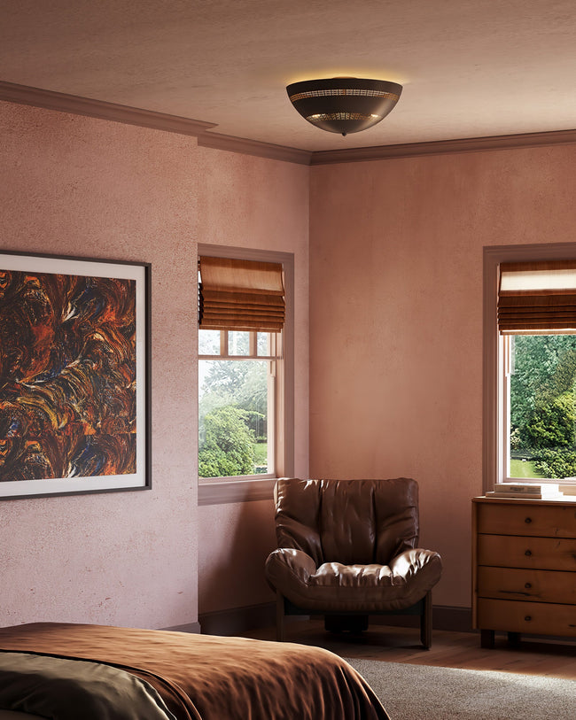 Overland 18" 3-Light Flush Mount - room setting, Urban Bronze [Alora-FM358318UB|CUSTOM|1]