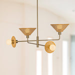 Piper 38" 4-Light Chandelier - room setting, Brushed Gold [Alora-CH432438BG|CUSTOM|2]