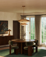 Prescott 24" LED Chandelier - room setting, Vintage Brass/Matte Opal Glass [Alora-CH315224VBOP|CUSTOM|1]