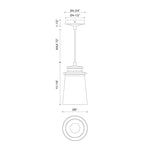 Quincy 6" Outdoor Pendant - dimension drawing 2 [Alora-EP533006BKCB|CUSTOM|2]