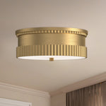 Rue 14" 3-Light Flush Mount - room setting, Brushed Gold [Alora-FM416114BG|CUSTOM|3]