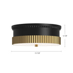 Rue 14" 3-Light Flush Mount - dimension drawing 1 [Alora-FM416114BG|CUSTOM|1]