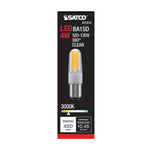 Satco 4W (35W Equivalent) T4 LED Bulb, BA15d Base, 3000K, 80+ CRI, Dimmable, Damp Rated, alternate view [Satco-S11214|CUSTOM|3]