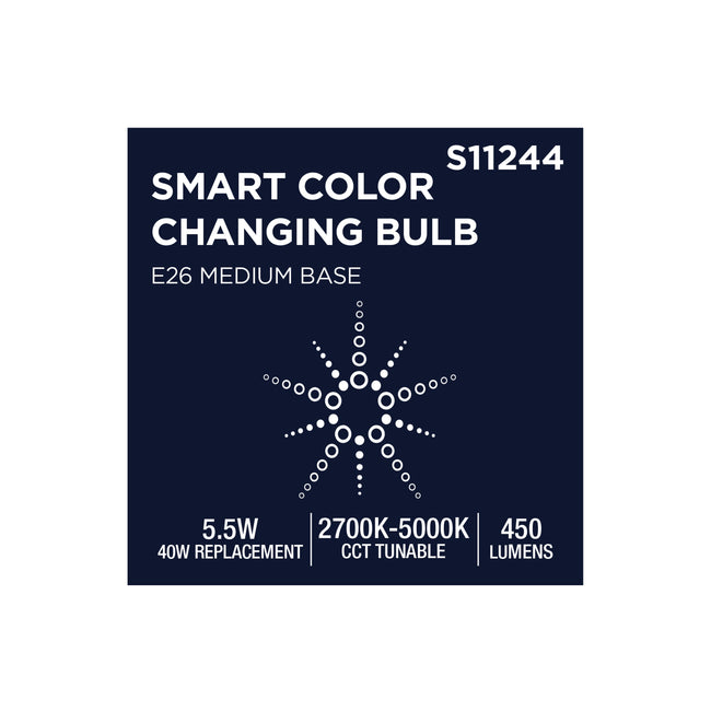 Satco 5.5W (40W Equivalent) T14 LED Bulb, E26 Medium Base, Selectable 2700K-5000K, 90+ CRI, Dimmable, Damp Rated, Clear, alternate view [Satco-S11244|CUSTOM|3]
