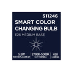 Satco 5.5W (40W Equivalent) T9 Tubular LED Bulb, E26 Medium Base, Selectable 2700K-5000K, 90+ CRI, Dimmable, Damp Rated, Clear, alternate view [Satco-S11246|CUSTOM|4]