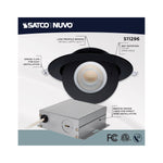 Satco LED Gimbaled Downlight, RGB & Tunable White, Round, Starfish IOT, 120-277V, Black / 6 Inch / 15 Watt, 1200 Lumens, alternate view [Satco-S11296|CUSTOM|2]