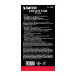 Satco 5.5W (40W Equivalent) A19 Standard LED Bulb, E26 Medium Base, 2700K, 90+ CRI, Dimmable, Damp Rated, Frost, alternate view [Satco-S11320|CUSTOM|3]