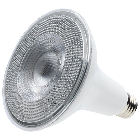 Satco 14W (90W Equivalent) PAR38 Reflector LED Bulb, E26 Medium Base, 3000K, 90+ CRI, 40° Beam, Wet Rated, White with Clear Glass, alternate view [Satco-S11475|CUSTOM|1]