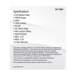 Satco 15.5W (120W Equivalent) PAR38 Reflector LED Bulb, E26 Medium Base, Selectable 2700K-5000K, 90+ CRI, 40° Beam, Dimmable, Wet Rated, Silver, alternate view [Satco-S11591|CUSTOM|3]