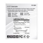Satco 15.5W (120W Equivalent) PAR38 Reflector LED Bulb, E26 Medium Base, Selectable 2700K-5000K, 90+ CRI, 40° Beam, Dimmable, Wet Rated, Silver, alternate view [Satco-S11591|CUSTOM|4]