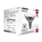 Satco 15.5W (120W Equivalent) PAR38 Reflector LED Bulb, E26 Medium Base, Selectable 2700K-5000K, 90+ CRI, 40° Beam, Dimmable, Wet Rated, Silver, alternate view [Satco-S11591|CUSTOM|6]