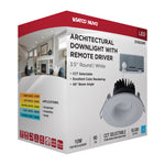Satco LED Direct Wire Downlight, Remote Driver, Dimmable, Round, White, alternate view [Satco-S11630R1|CUSTOM|6]