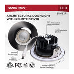 Satco LED Direct Wire Downlight, Remote Driver, Dimmable, Round, Brushed Nickel, alternate view [Satco-S11632R1|CUSTOM|1]