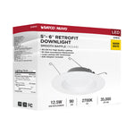 Satco LED Downlight Retrofit, 120V, Dimmable, 5-6 Inch / White / 12.5 Watt, 2700K, alternate view [Satco-S11642|CUSTOM|5]