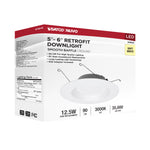 Satco LED Downlight Retrofit, 120V, Dimmable, 5-6 Inch / White / 12.5 Watt, 3000K, alternate view [Satco-S11643|CUSTOM|1]