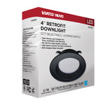 Satco LED Downlight Retrofit, 120V, 2700K/3000K/3500K/4000K/5000K, 4 Inch / Black / 6.7 Watt, alternate view [Satco-S11832R1|CUSTOM|6]