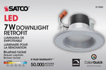 Satco LED Downlight Retrofit, 120V, Dimmable, 4 Inch / Brushed Nickel / 7 Watt, alternate view [Satco-S11833|CUSTOM|1]