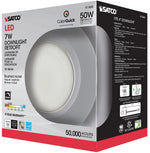 Satco LED Downlight Retrofit, 120V, Dimmable, 4 Inch / Brushed Nickel / 7 Watt, alternate view [Satco-S11833|CUSTOM|3]