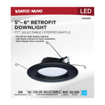 Satco LED Downlight Retrofit, 120V, 2700K/3000K/3500K/4000K/5000K, 5-6 Inch / Black / 9 Watt, alternate view [Satco-S11835R1|CUSTOM|1]