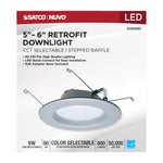Satco LED Downlight Retrofit, 120V, 2700K/3000K/3500K/4000K/5000K, 5-6 Inch / Brushed Nickel / 9 Watt, alternate view [Satco-S11836R1|CUSTOM|1]