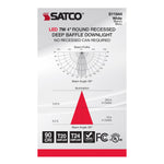 Satco Deep Baffle, CCT-Selectable Recessed LED Downlight, 4 Inch / 7 Watt, alternate view [Satco-S11844|CUSTOM|4]