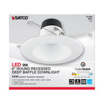 Satco Deep Baffle, CCT-Selectable Recessed LED Downlight, 6 Inch / 9 Watt, alternate view [Satco-S11845|CUSTOM|2]