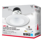 Satco Deep Baffle, CCT-Selectable Recessed LED Downlight, 6 Inch / 9 Watt, alternate view [Satco-S11845|CUSTOM|6]