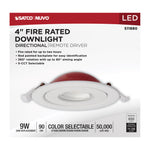 Satco LED, Fire Rated, Direct Wire Directional Downlight, Round, Dimmable, 120V, 4 Inch / 9 Watt, alternate view [Satco-S11880|CUSTOM|1]