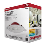 Satco LED, Fire Rated, Direct Wire Directional Downlight, Round, Dimmable, 120V, 4 Inch / 9 Watt, alternate view [Satco-S11880|CUSTOM|5]