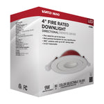 Satco LED, Fire Rated, Direct Wire Directional Downlight, Round, Dimmable, 120V, 4 Inch / 9 Watt, alternate view [Satco-S11880|CUSTOM|6]