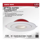 Satco LED, Fire Rated, Direct Wire Directional Downlight, Round, Dimmable, 120V, 6 Inch / 15 Watt, alternate view [Satco-S11881|CUSTOM|3]