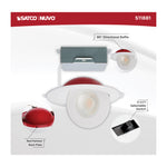 Satco LED, Fire Rated, Direct Wire Directional Downlight, Round, Dimmable, 120V, 6 Inch / 15 Watt, alternate view [Satco-S11881|CUSTOM|4]