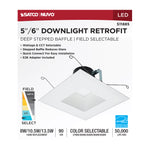 Satco Field Selectable LED Downlight Retrofit, Deep Baffle, Square, 120V, 5-6 Inch / 8/10.5/13.5 Watt, 27K/30K/35K/40K/50K CCT, alternate view [Satco-S11885|CUSTOM|3]