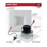 Satco Field Selectable LED Downlight Retrofit, Deep Baffle, Square, 120V, 5-6 Inch / 8/10.5/13.5 Watt, 27K/30K/35K/40K/50K CCT, alternate view [Satco-S11885|CUSTOM|4]