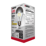 Satco 6W (60W Equivalent) A19 Silver Crown LED Filament Bulb, E26 Medium Base, 2700K, 90+ CRI, Dimmable, Wet Rated, alternate view [Satco-S12421|CUSTOM|5]