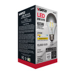 Satco 6W (60W Equivalent) A19 Silver Crown LED Filament Bulb, E26 Medium Base, 2700K, 90+ CRI, Dimmable, Wet Rated, alternate view [Satco-S12421|CUSTOM|6]
