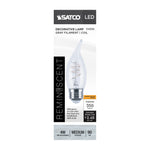 Satco 4W (40W Equivalent) CA11 Flame Tip LED Coil Filament Bulb, E26 Medium Base, 2700K, 93+ CRI, Dimmable, Wet Rated, Clear, alternate view [Satco-S12556|CUSTOM|1]
