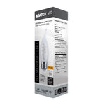 Satco 4W (40W Equivalent) CA11 Flame Tip LED Coil Filament Bulb, E26 Medium Base, 2700K, 93+ CRI, Dimmable, Wet Rated, Clear, alternate view [Satco-S12556|CUSTOM|5]