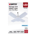 Satco 30W (200W Equivalent) Multi-Beam LED Bulb, E26 Medium Base, 5000K, 80+ CRI, Damp Rated, White with Frost Glass, alternate view [Satco-S13146|CUSTOM|1]