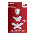 Satco 30W (200W Equivalent) Multi-Beam LED Bulb, E26 Medium Base, 5000K, 80+ CRI, Damp Rated, White with Frost Glass, alternate view [Satco-S13146|CUSTOM|2]