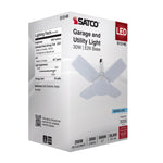 Satco 30W (200W Equivalent) Multi-Beam LED Bulb, E26 Medium Base, 5000K, 80+ CRI, Damp Rated, White with Frost Glass, alternate view [Satco-S13146|CUSTOM|6]