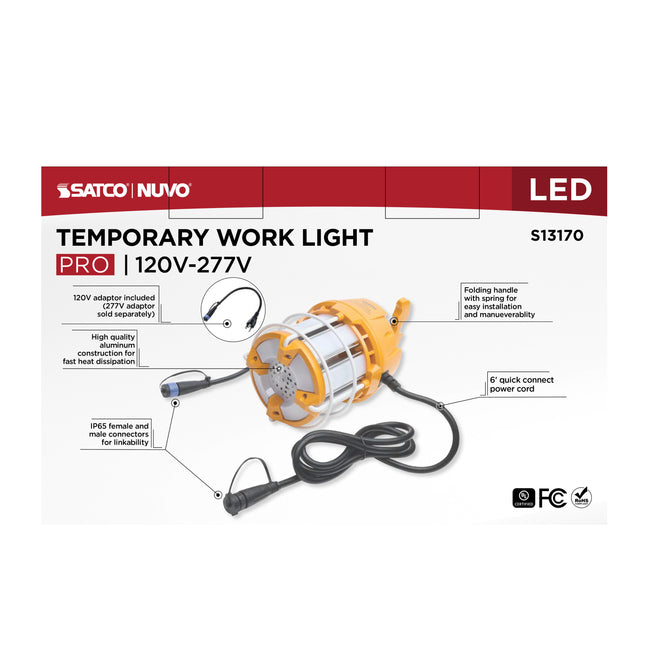 Satco LED Hi-Pro Temp Work Light, Corncob Shape, 80 CRI, 60 Watt, 5000K, alternate view [Satco-S13170|CUSTOM|5]