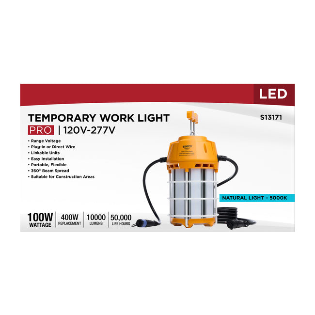 Satco LED Hi-Pro Temp Work Light, Corncob Shape, 80 CRI, 100 Watt, 5000K, alternate view [Satco-S13171|CUSTOM|1]