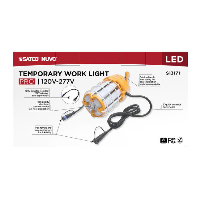 Satco LED Hi-Pro Temp Work Light, Corncob Shape, 80 CRI, 100 Watt, 5000K, alternate view [Satco-S13171|CUSTOM|2]
