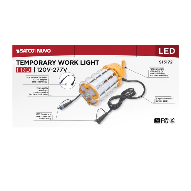 Satco LED Hi-Pro Temp Work Light, Corncob Shape, 80 CRI, 150 Watt, 5000K, alternate view [Satco-S13172|CUSTOM|2]